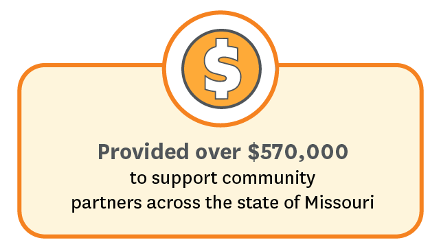 provided grant money to support community partners across state of missouri